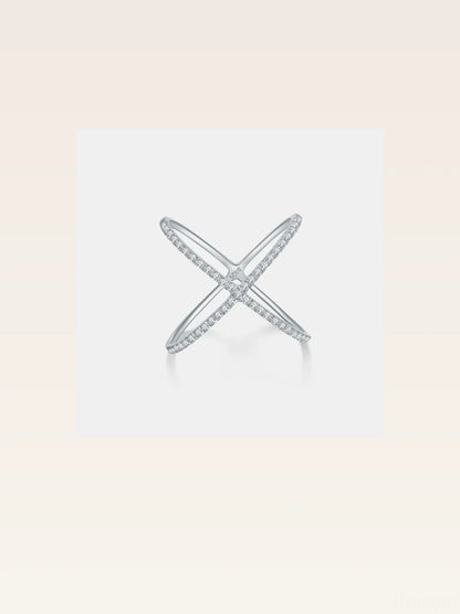 925 Sterling Silver Moissanite Crisscross Ring — styled showcase — Livostyle