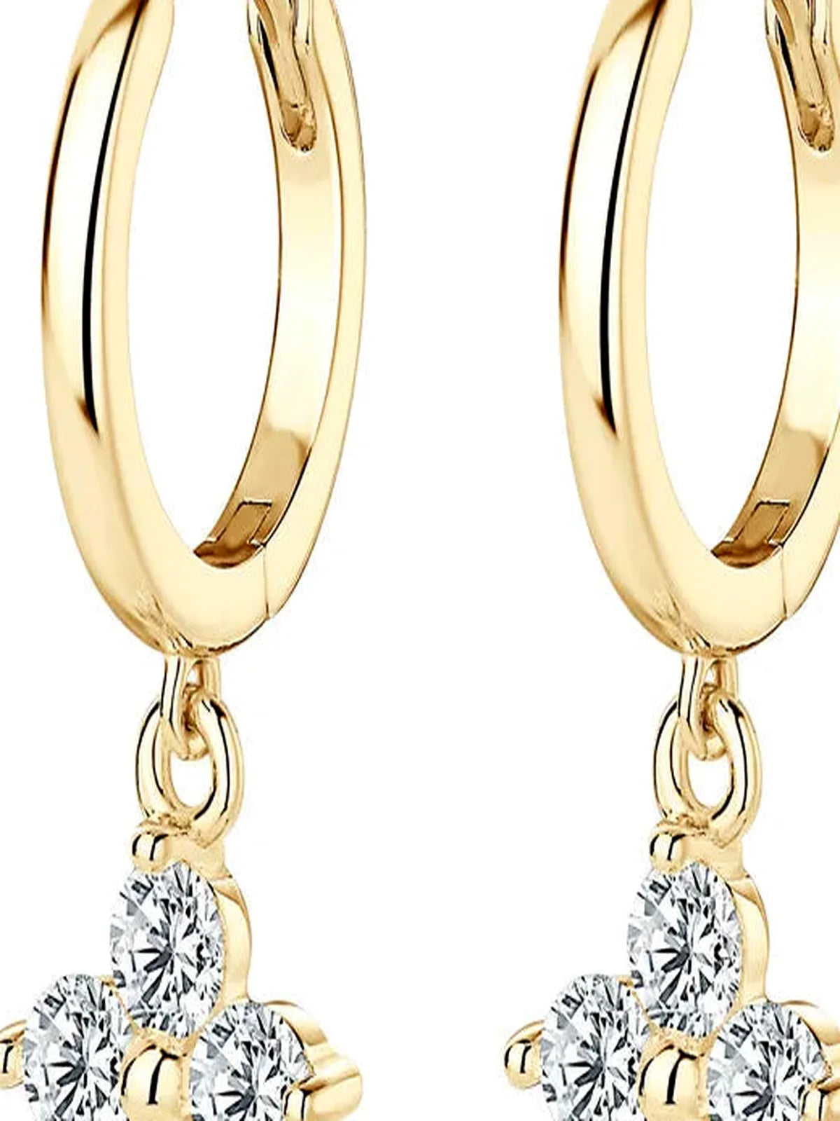 925 Sterling Silver Moissanite Hoop Drop Earrings — detail view — Livostyle