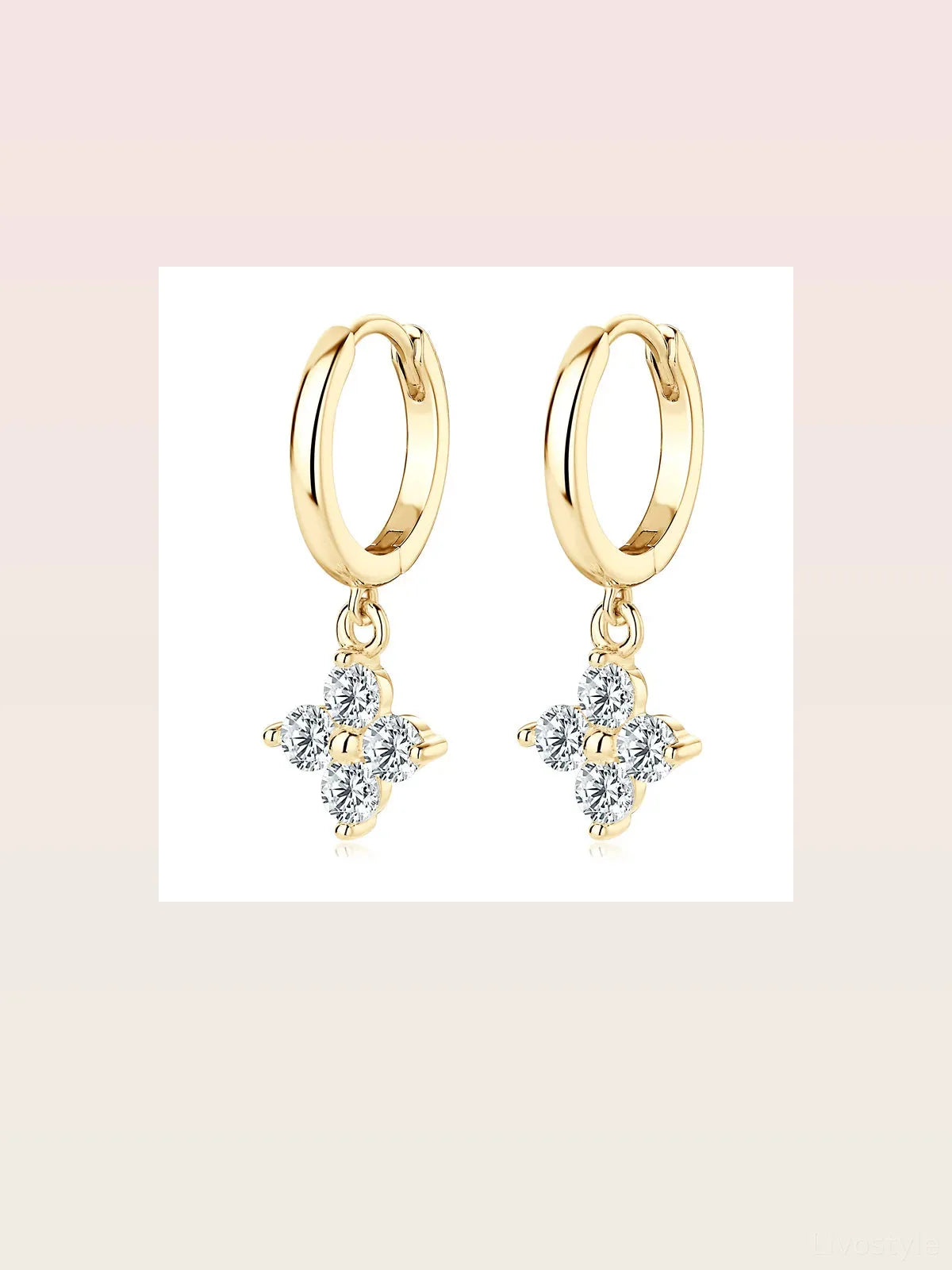 925 Sterling Silver Moissanite Hoop Drop Earrings — styled showcase — Livostyle