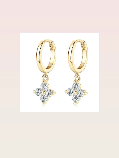 925 Sterling Silver Moissanite Hoop Drop Earrings — styled showcase — Livostyle