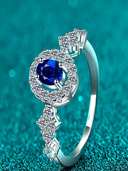925 Sterling Silver Moissanite Ring — detail view — Livostyle