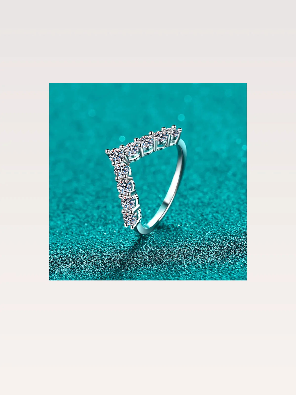925 Sterling Silver Moissanite V Shape Ring — styled showcase — Livostyle