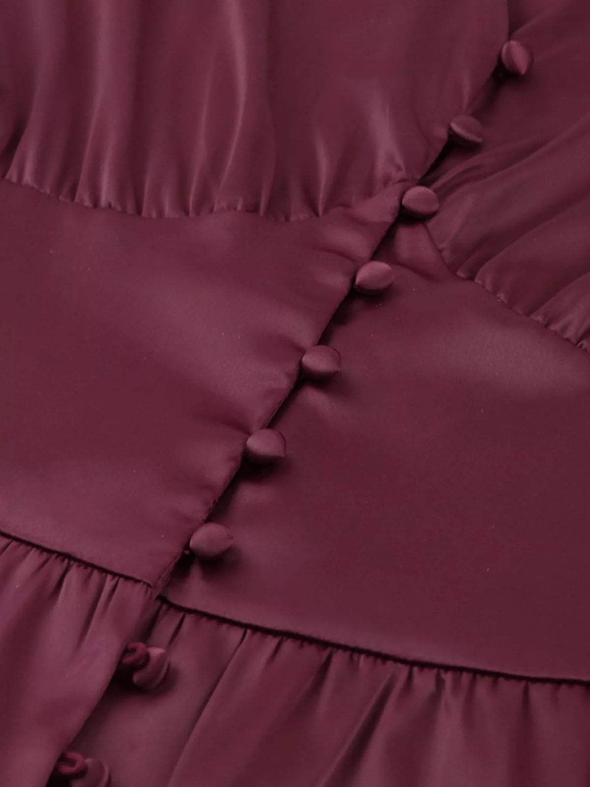 V-Neck Puff Sleeve Button-Down Midi Dress – photo 10