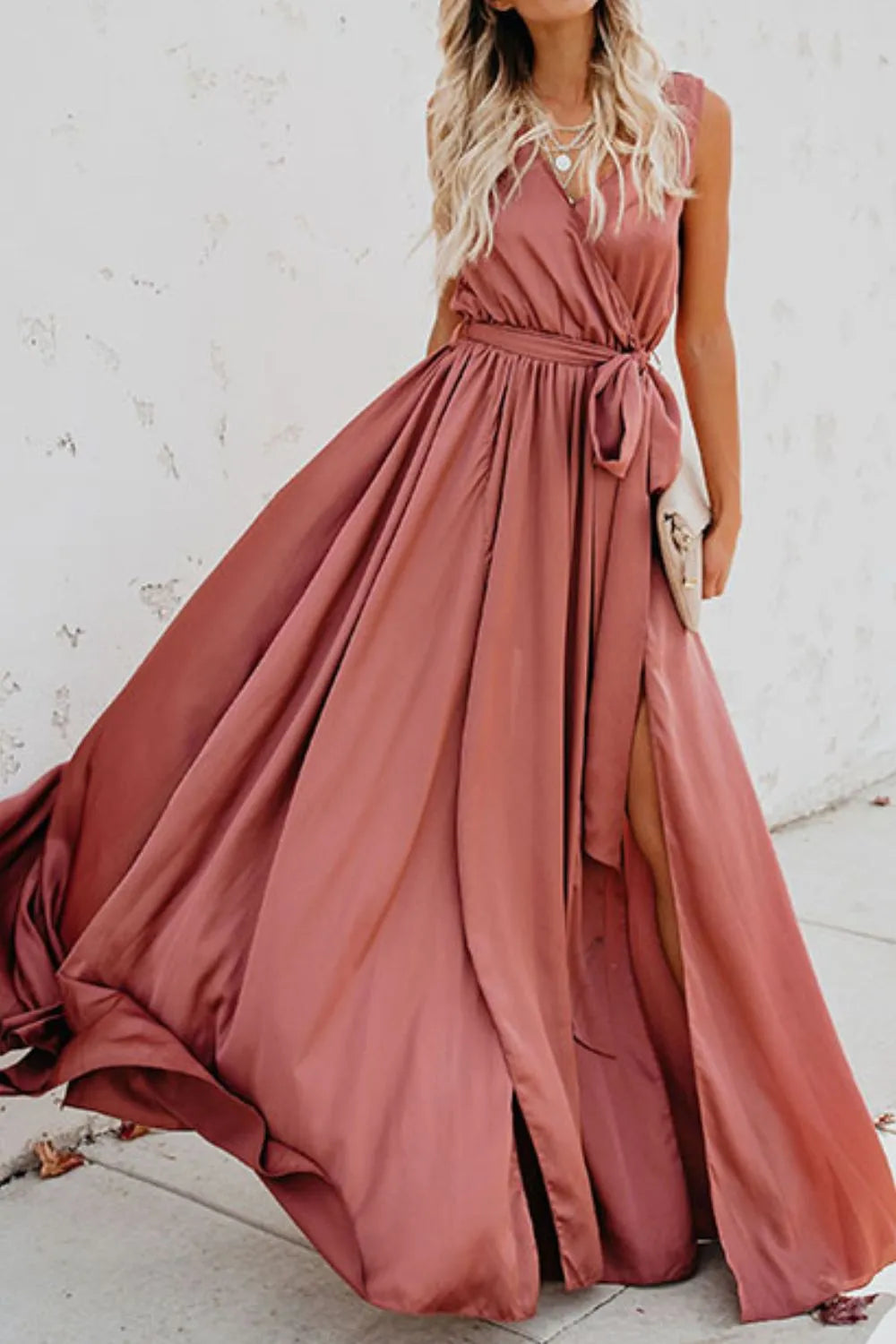 Surplice Tie Waist Maxi Dress – photo 7