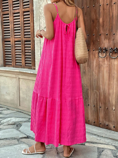 Scoop Neck Cami Maxi Dress with Ruffled Tiers – photo 2