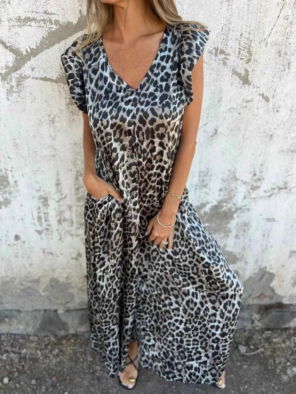 Full Size V-Neck Cap Sleeve Wide Leg Jumpsuit Plus Size