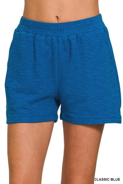 Cotton Slub Shorts in CLASSIC BLUE