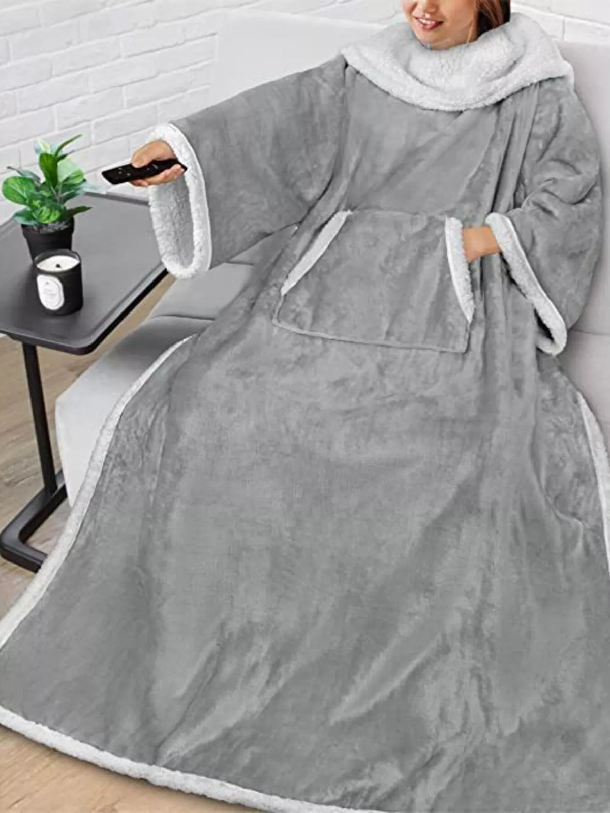 Oversized Wearable Blanket Hoodie Lounge Nightgown — Livostyle