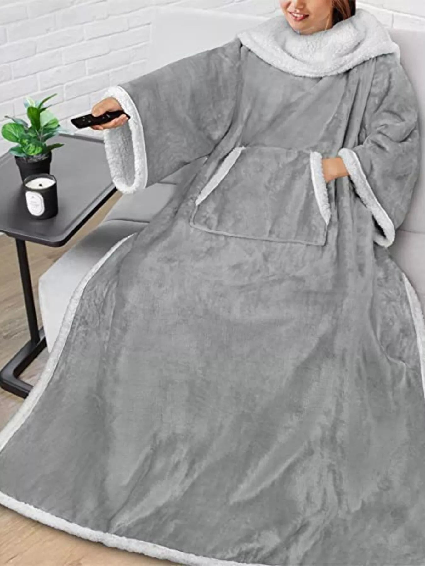 Oversized Wearable Blanket Hoodie Lounge Nightgown — Livostyle