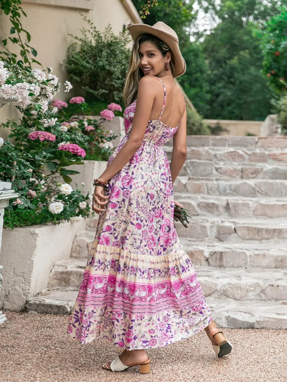 Printed Tassel V-Neck Maxi Dress – photo 4