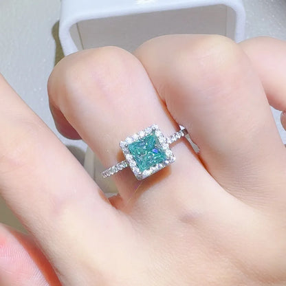 2 Carat 925 Sterling Silver Moissanite Square Shape Ring — Livostyle