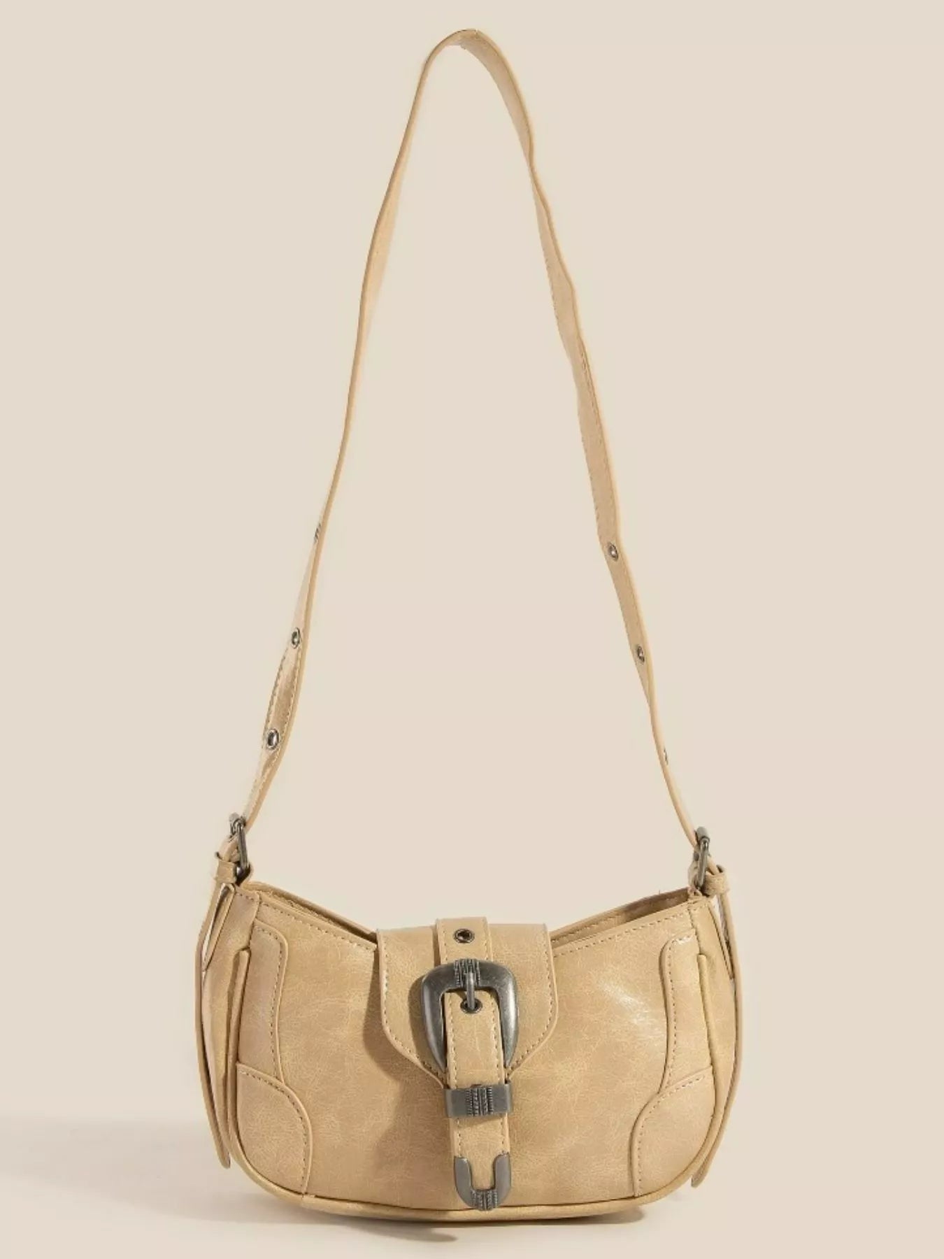 Western Buckle Accent Multi Panel Shoulder Bag — Livostyle