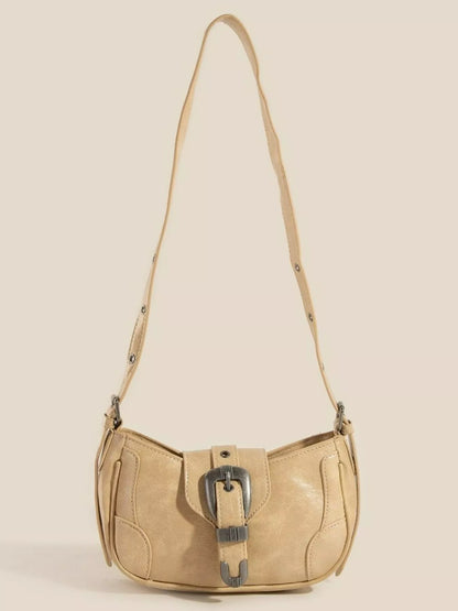 Western Buckle Accent Multi Panel Shoulder Bag — Livostyle