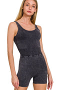 Washed Sports Romper With Removable Bra Pad — Livostyle