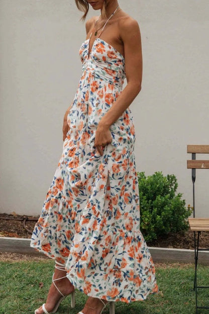 Floral Halter Neck Tiered Maxi Dress – photo 4