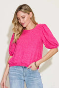 Round Neck Lantern Half Sleeve Sweater — Livostyle