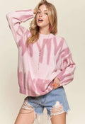 Edgy Graffiti Oversized Sweater with Drop Shoulder Design — Livostyle