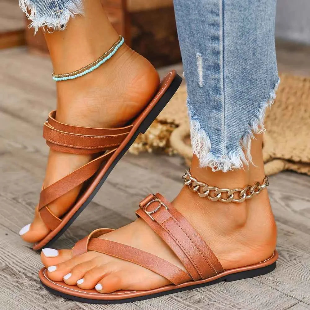 Toe Loop Flats Sandals