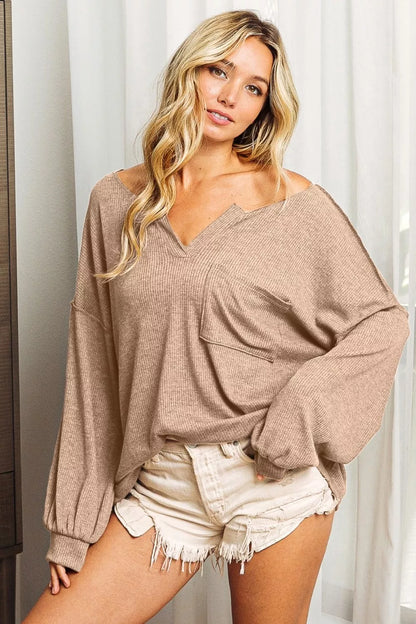 Urban Chic Exposed Seam Long Sleeve Top for Modern Style — Livostyle