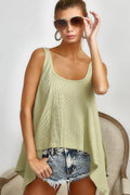 Flattering Flare Knit Tank Top with High-Low Hemline — Livostyle