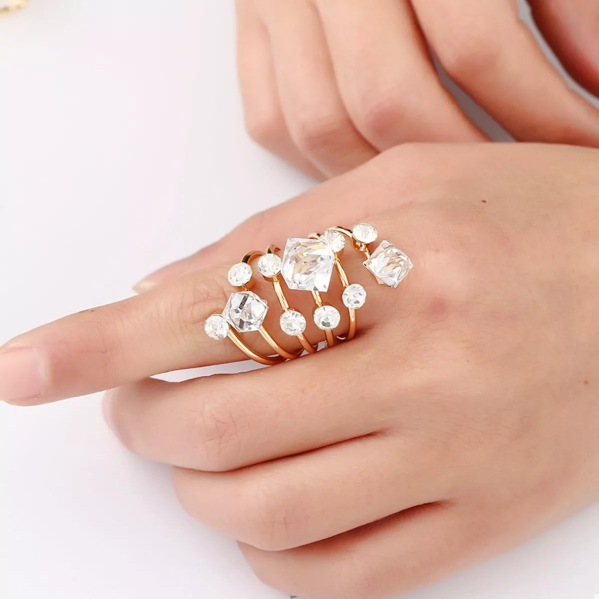 18K Gold-Plated Multi-Layered Ring — Livostyle