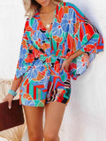 Oversized Tied Back Printed Romper — Livostyle
