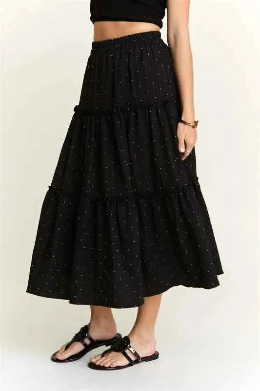 ADORA Rhinestone Accent Tiered Skirt