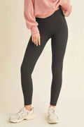 Black fleece lined high waisted leggings