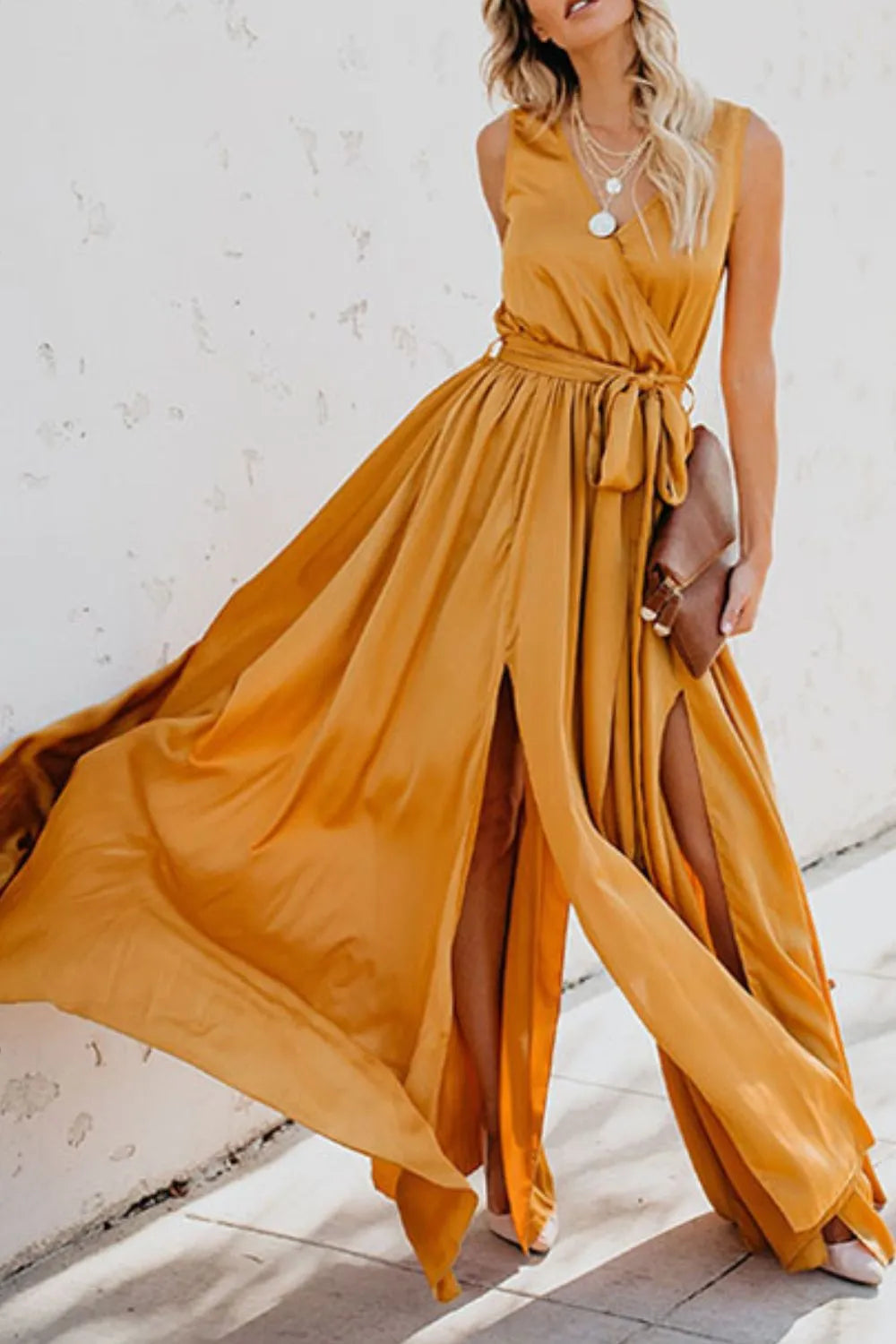 Surplice Tie Waist Maxi Dress – photo 2