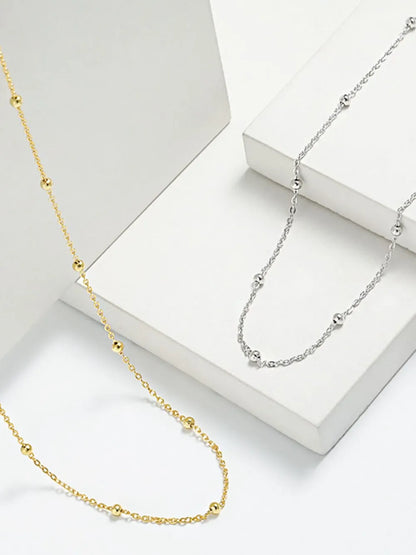 925 Sterling Silver Beaded Necklace — Livostyle