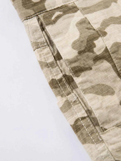 Men's Wide Leg Camo Print Cargo Pants