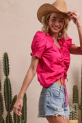 Chic Ruffled Square Neck Top with Dramatic Puff Sleeves — Livostyle