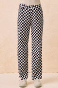 Gameday Theme Checkered Printed Pants — Livostyle