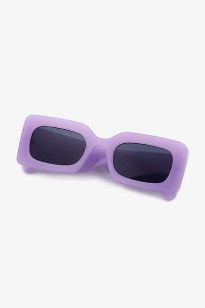 Polycarbonate Frame Rectangle Sunglasses in Lilac — Livostyle
