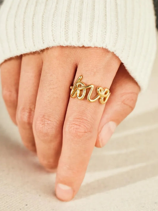 LOVE 18K Gold-Plated 925 Sterling Silver Ring — Livostyle