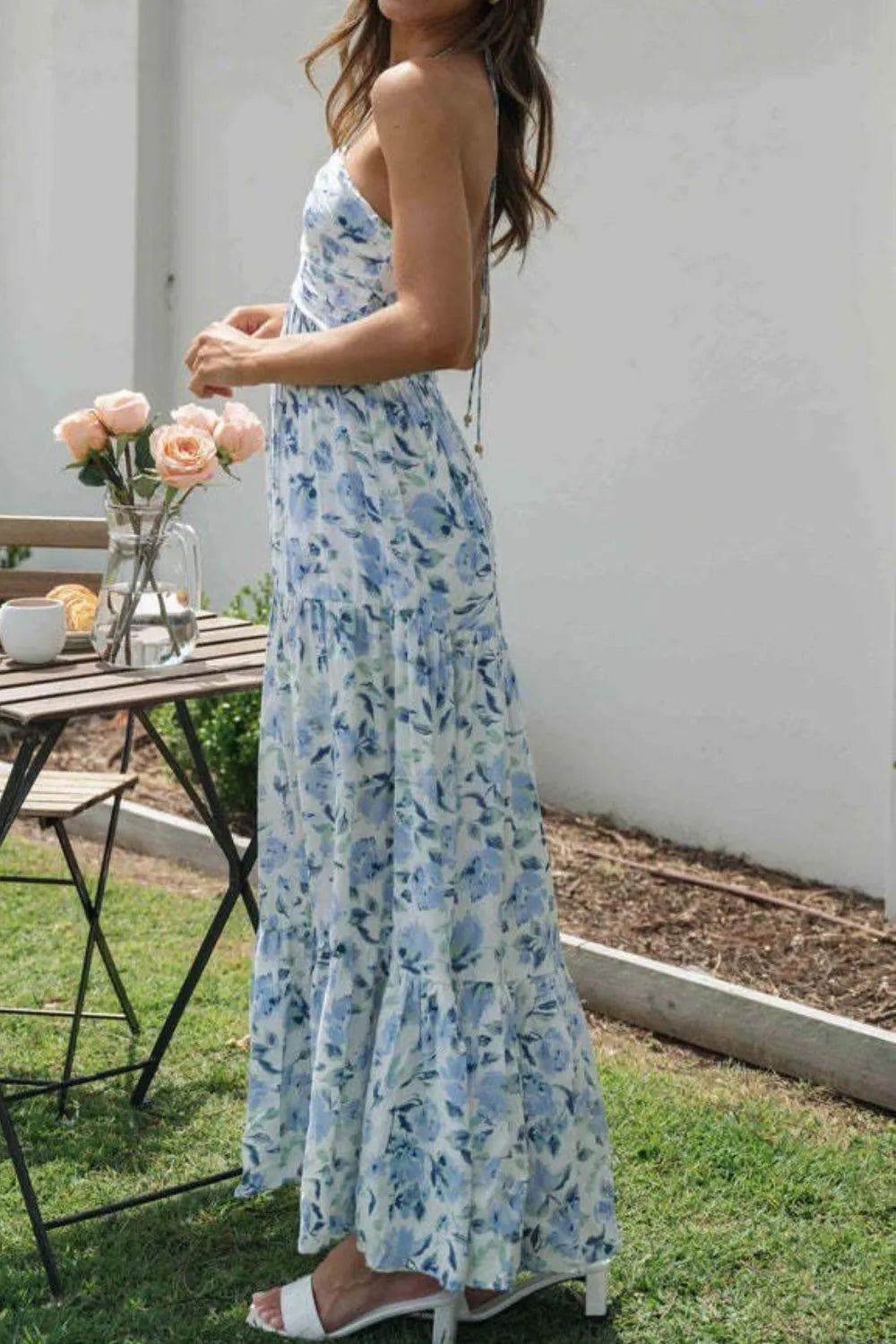 Floral Halter Neck Tiered Maxi Dress – photo 11