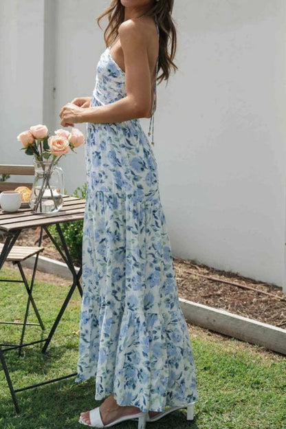 Floral Halter Neck Tiered Maxi Dress – photo 11