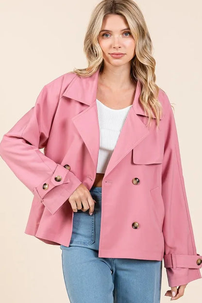 Double Breasted Long Sleeve Trench Coat Jacket — Livostyle