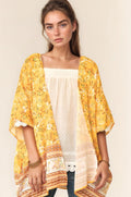 Boho Floral Kimono Beach Cover Up with Scalloped Trim — Livostyle