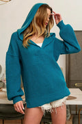 Stylish V-Neck Hoodie with Raw Edge Detailing — Livostyle