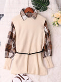 Plaid Long Sleeve Sweater Dress — Livostyle
