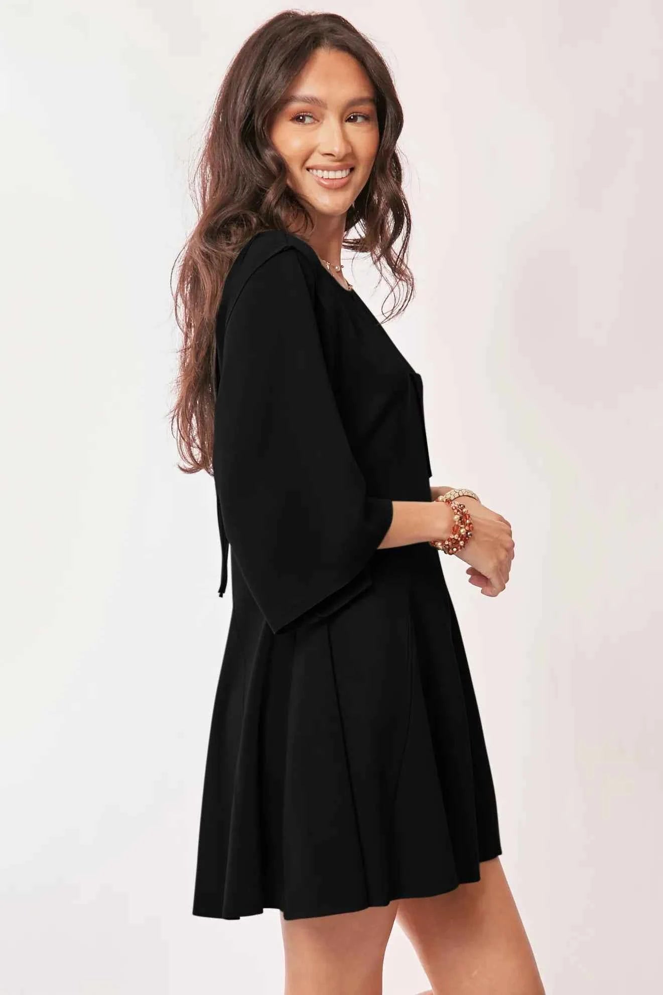 Davi & Dani Solid Draped Sleeve Ties Back Skort Romper