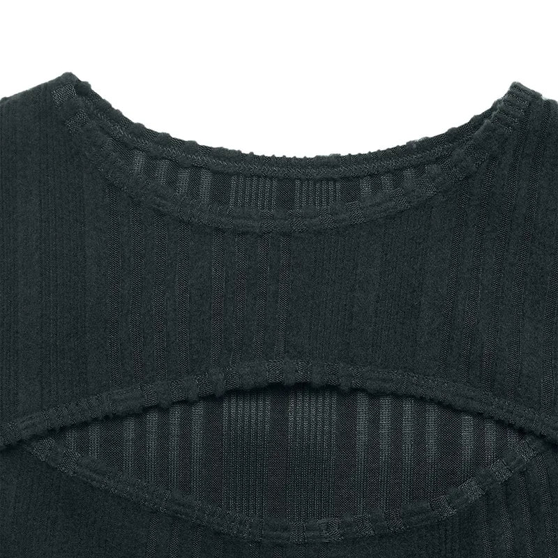 Ribbed Knit Cutout Long Sleeve Midi Dress – photo 6