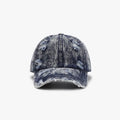 Distressed Cotton Six-Panel Baseball Cap in Medium