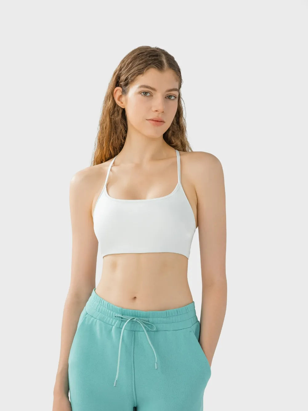 Crisscross Back Scoop Neck Active Cami with Detachable Chest Pads — Livostyle