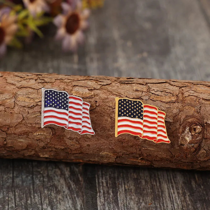 2 Piece Drip Oil US Flag Brooch detail — Livostyle