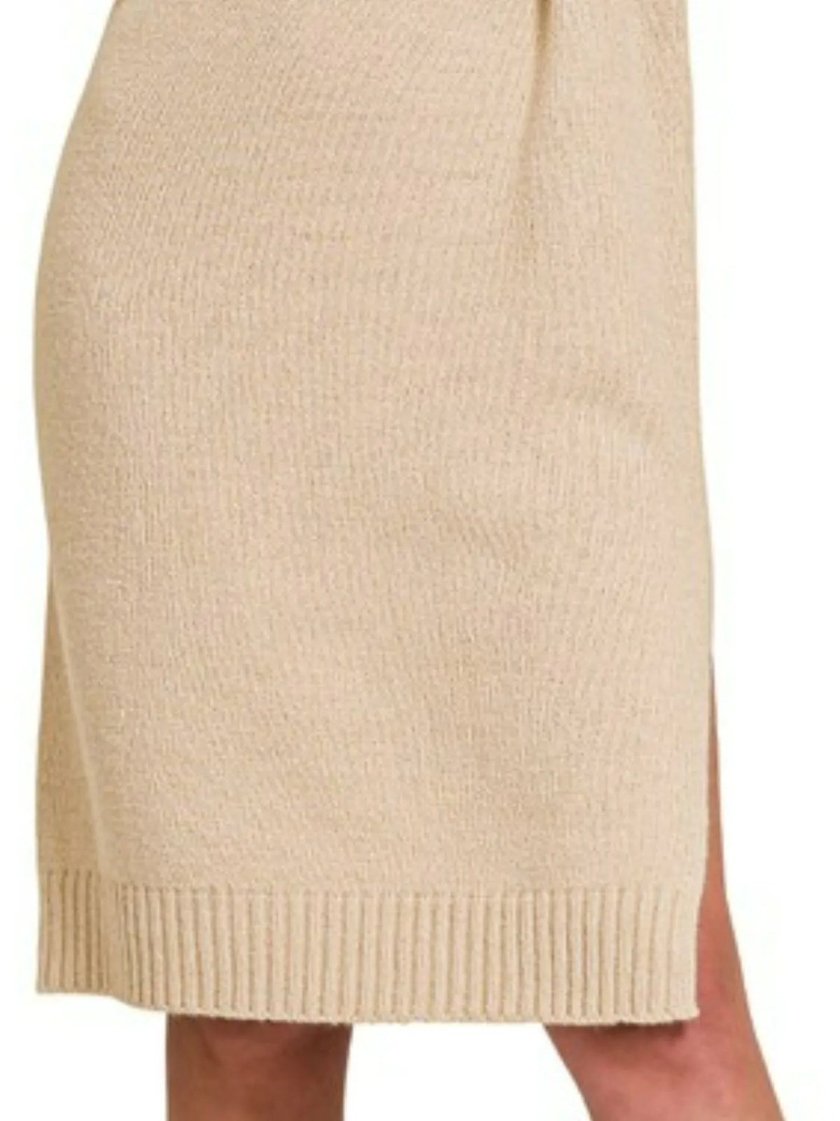 Ribbed Turtleneck Long Sleeve Midi Sweater Dress – photo 2