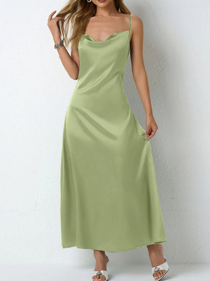 Satin Cowl Neck Cami Dress – photo 9