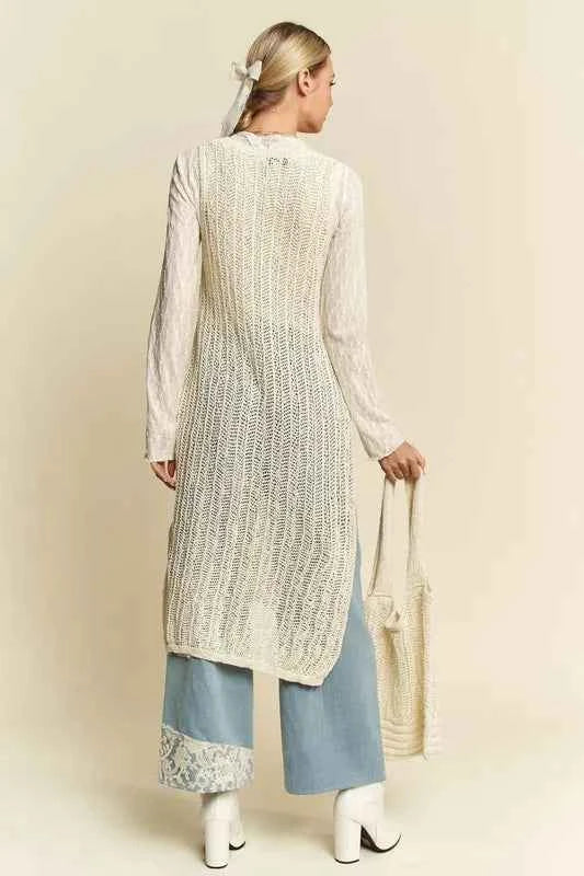 Davi & Dani Knit Side Slit Round Neck Sleeveless Dress & Bag