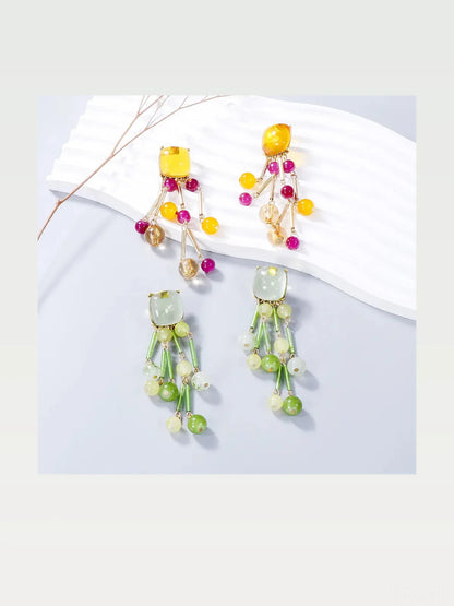 Acrylic Bead Dangle Earrings — styled showcase — Livostyle